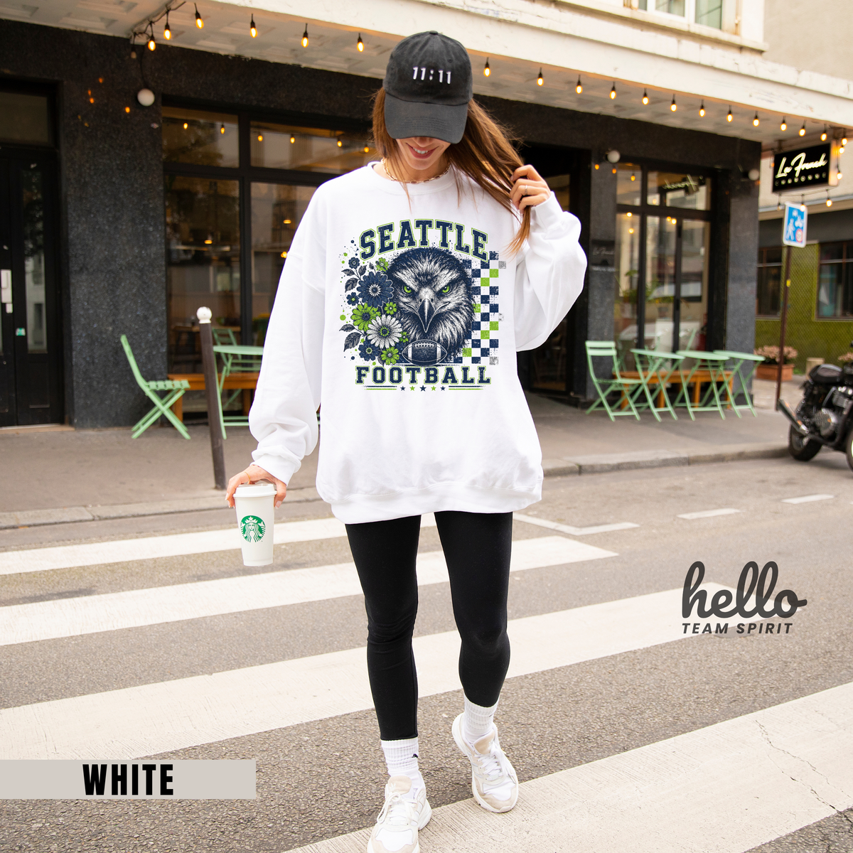 Seattle Checkered Football Graphic Sweatshirt
