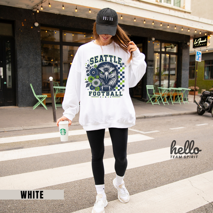 Seattle Checkered Football Graphic Sweatshirt