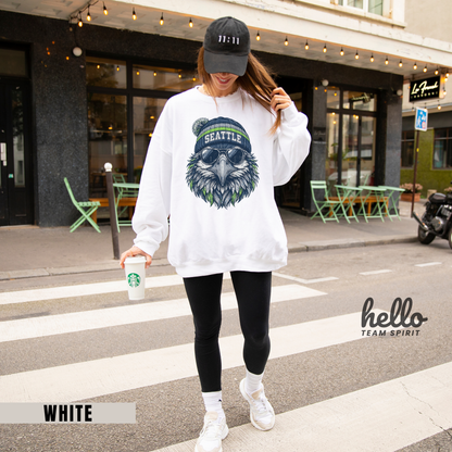 Seattle Vintage Character Football Graphic Sweatshirt