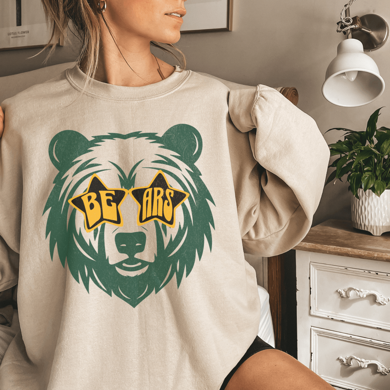 Green & Yellow Bears Football Sweatshirt