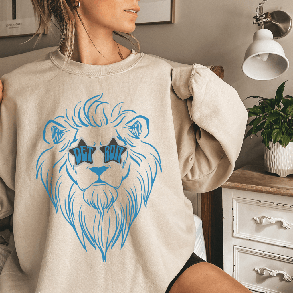 Lion Mascot Detroit Football Sweatshirt