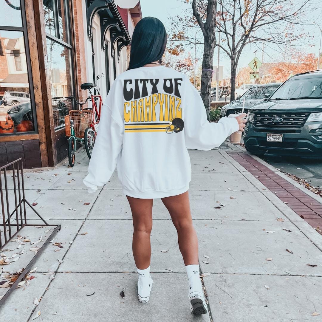 Pittsburgh Football Sweatshirt, Trendy Pittsburgh Fan Shirts, Pittsburgh Football Crewneck, Pittsburgh Hoodie Black and Yellow