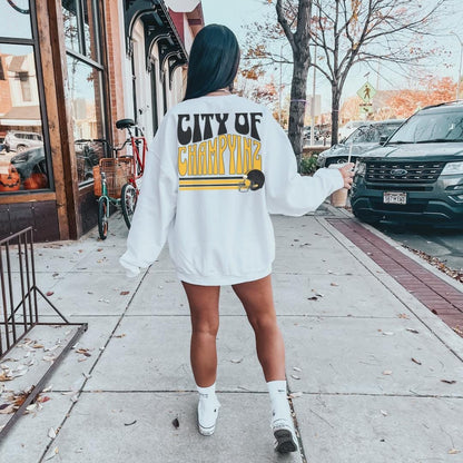 Pittsburgh Football Sweatshirt, Trendy Pittsburgh Fan Shirts, Pittsburgh Football Crewneck, Pittsburgh Hoodie Black and Yellow