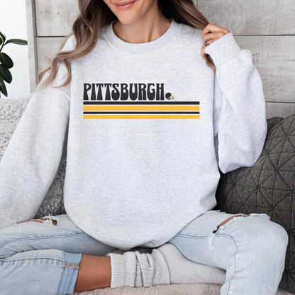 Pittsburgh Football Sweatshirt, Trendy Pittsburgh Fan Shirts, Pittsburgh Football Crewneck, Pittsburgh Hoodie Black and Yellow