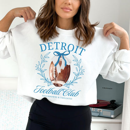 Detroit Football Comfort Colors Coquette Bow T-Shirt, Detroit Football Tee, Detroit Football Shirt,Detroit Sweater,Sunday Football