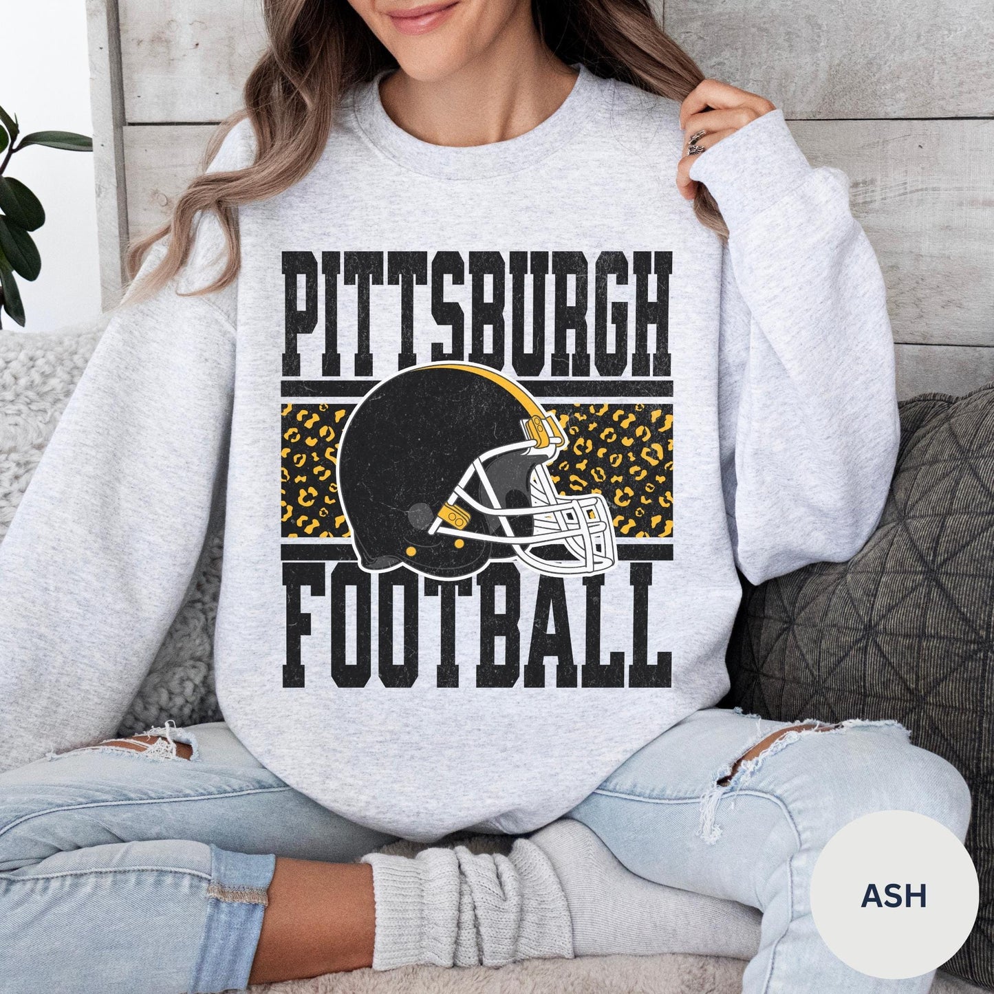 Pittsburgh Football Sweatshirt, Vintage Unisex Pittsburgh Crewneck, Gift for Football Fan, Oversized Pittsburgh Sweater