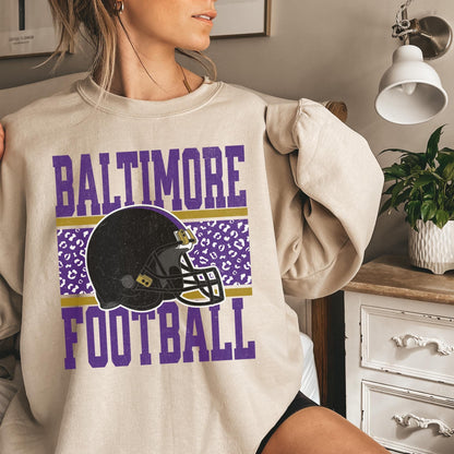 Vintage Baltimore Football Sweatshirt, Baltimore Maryland Crewneck, Game Day Pullover, Football Sunday Shirt, Baltimore Fan Sweater