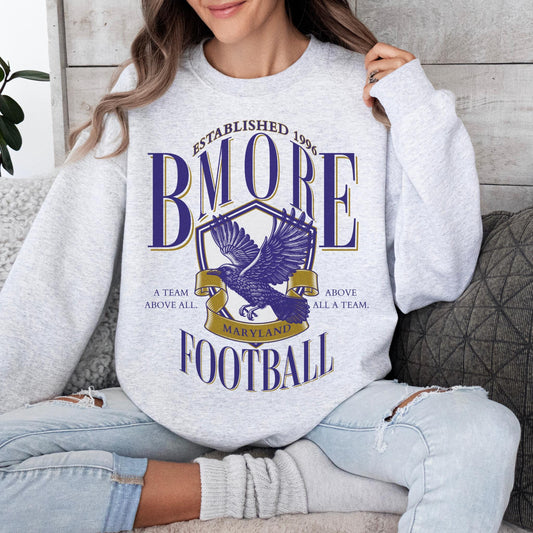 Vintage Baltimore Football Sweatshirt, Baltimore Maryland Crewneck, Game Day Pullover, Football Sunday Shirt, Baltimore Fan Sweater