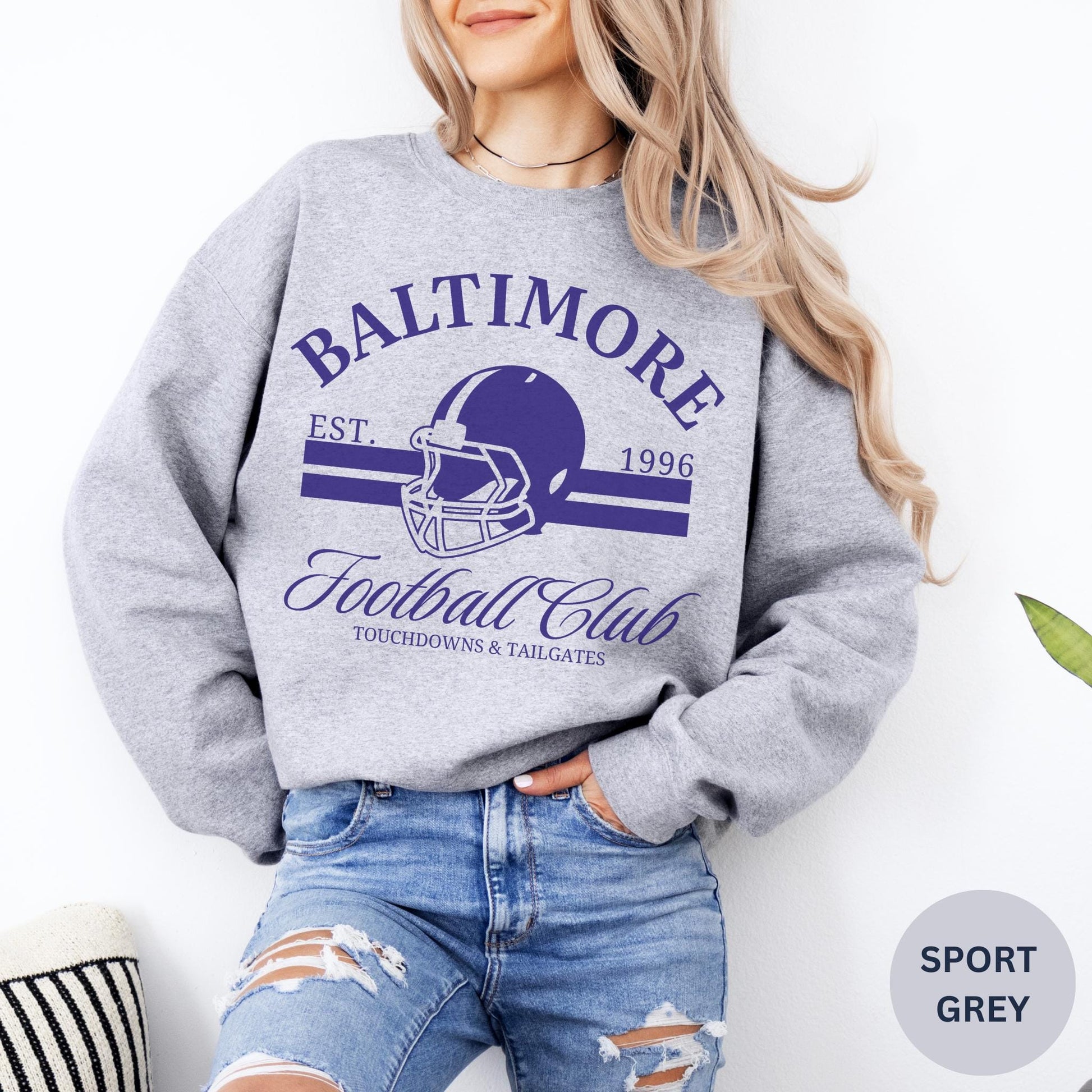 Vintage Baltimore Football Sweatshirt, Baltimore Maryland Crewneck, Game Day Pullover, Football Sunday Shirt, Baltimore Fan Sweater