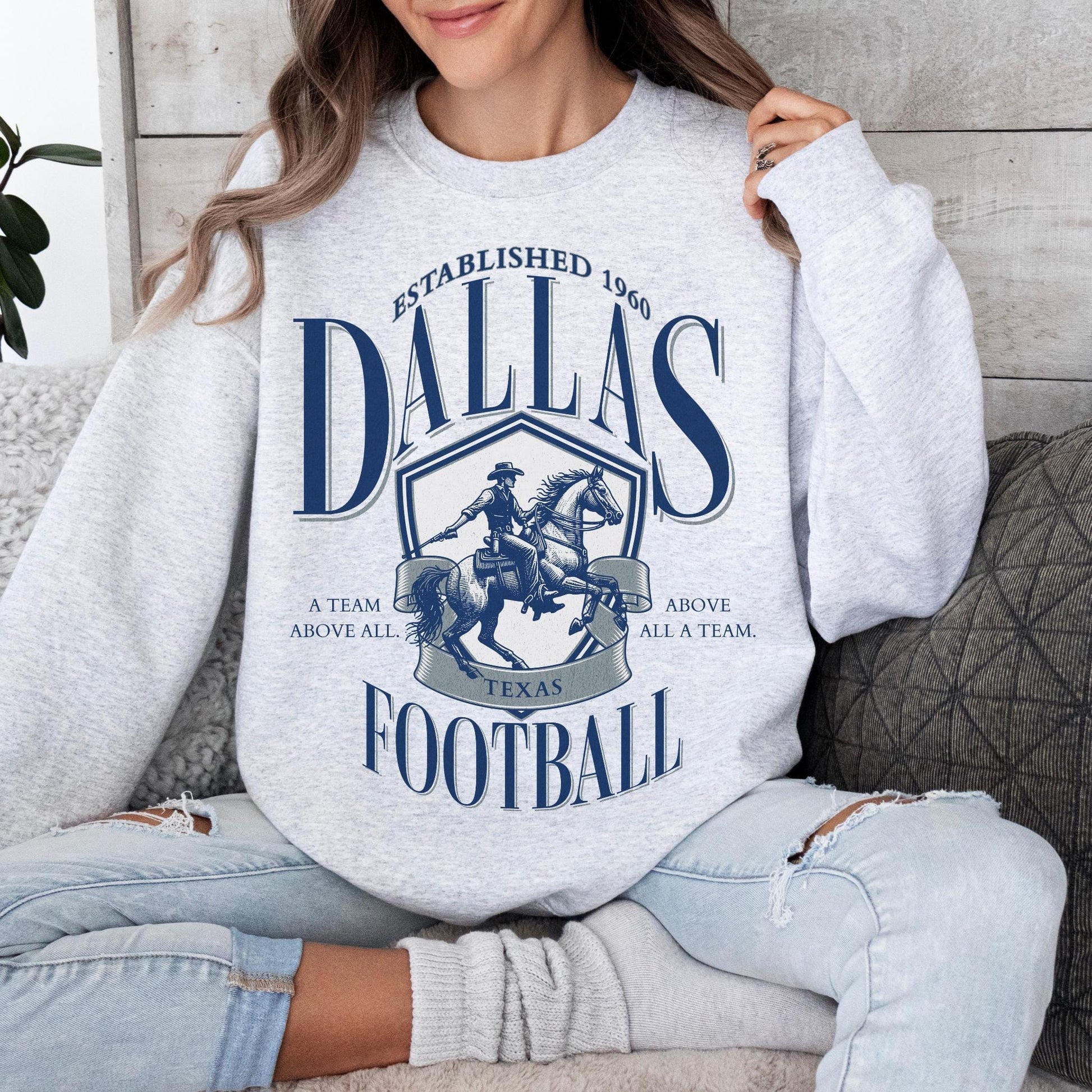 Vintage Dallas Football Sweatshirt, Retro Dallas Texas Crewneck, Game Day Pullover, Football Sunday Shirt, Dallas Fan Gift