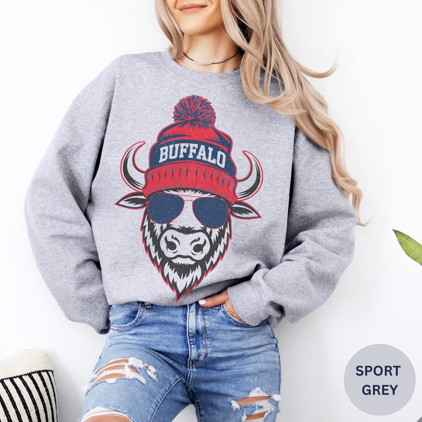 Vintage Buffalo Football Sweatshirt, Buffalo Fan Crewneck, Game Day Pullover, Buffalo Football Fan Shirt, New York Sweatshirt