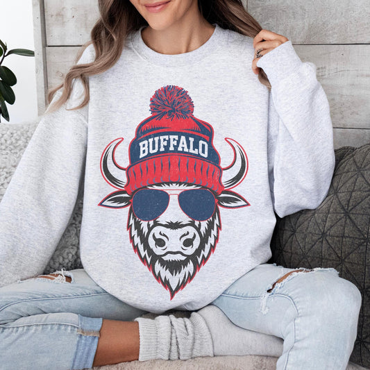 Vintage Buffalo Football Sweatshirt, Buffalo Fan Crewneck, Game Day Pullover, Buffalo Football Fan Shirt, New York Sweatshirt