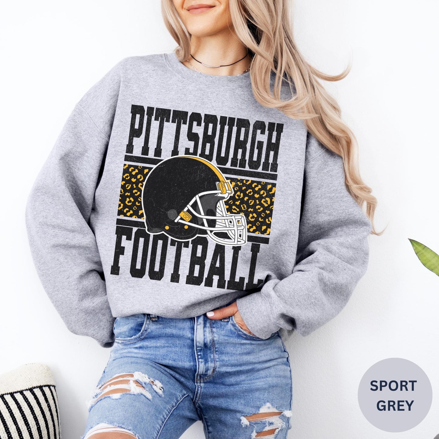 Pittsburgh Football Sweatshirt, Vintage Unisex Pittsburgh Crewneck, Gift for Football Fan, Oversized Pittsburgh Sweater