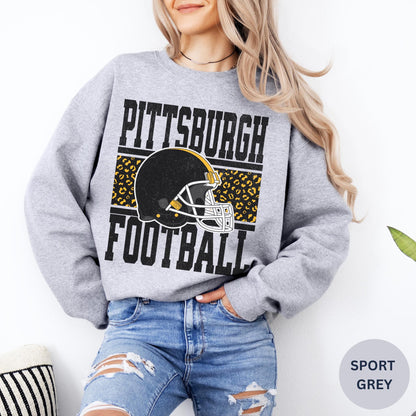 Pittsburgh Football Sweatshirt, Vintage Unisex Pittsburgh Crewneck, Gift for Football Fan, Oversized Pittsburgh Sweater