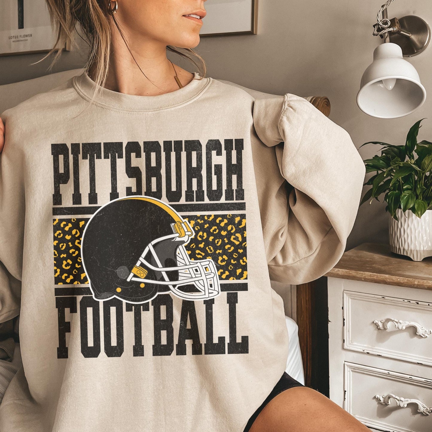 Pittsburgh Football Sweatshirt, Vintage Unisex Pittsburgh Crewneck, Gift for Football Fan, Oversized Pittsburgh Sweater
