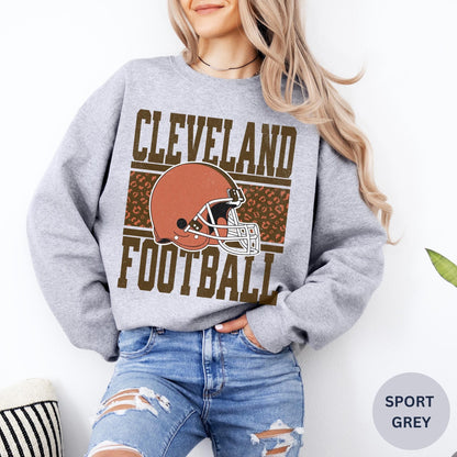 Cleveland Football Sweatshirt, Retro Cleveland Brown Football Shirt, Cleveland Fan Gift, Sunday Football Apparel