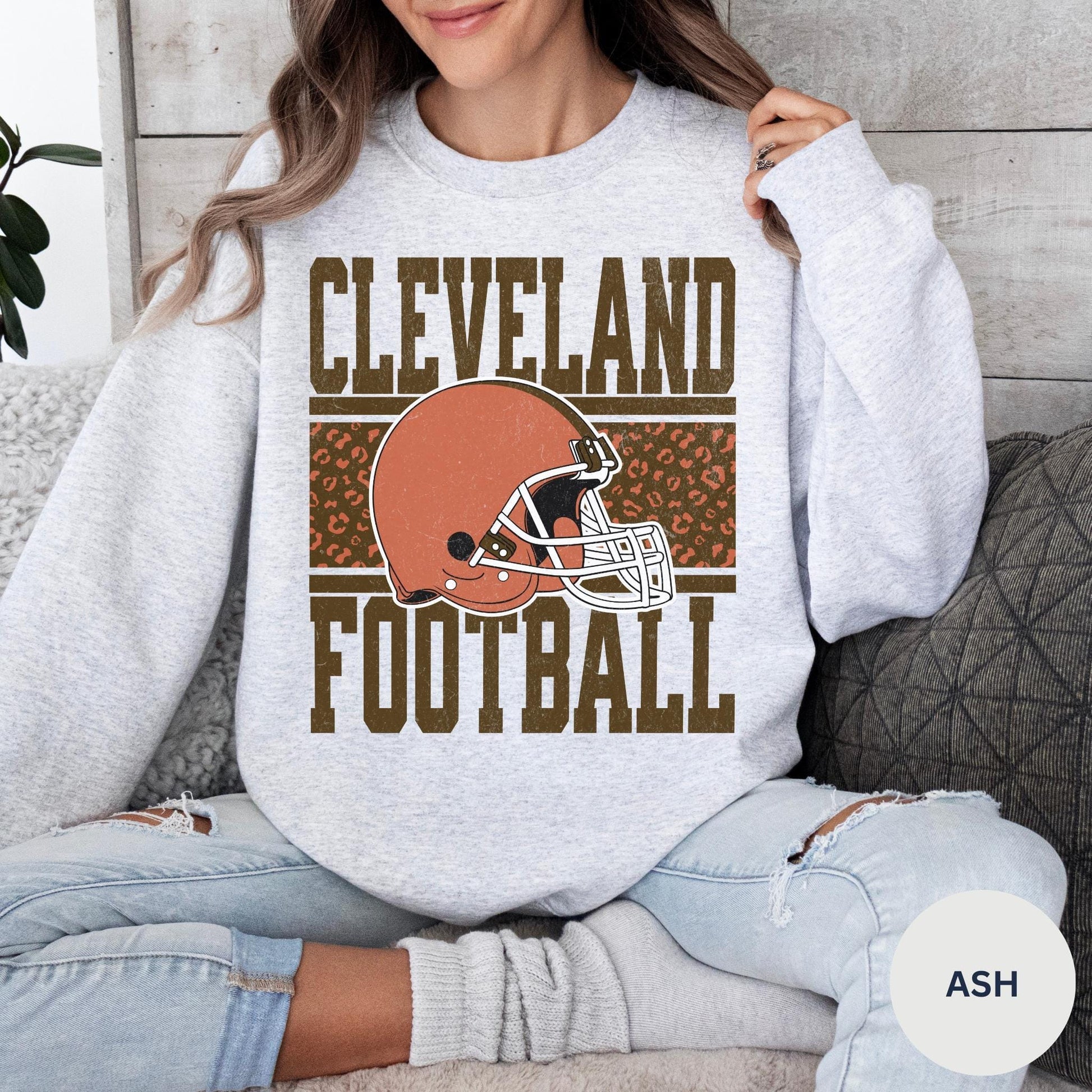Cleveland Football Sweatshirt, Retro Cleveland Brown Football Shirt, Cleveland Fan Gift, Sunday Football Apparel