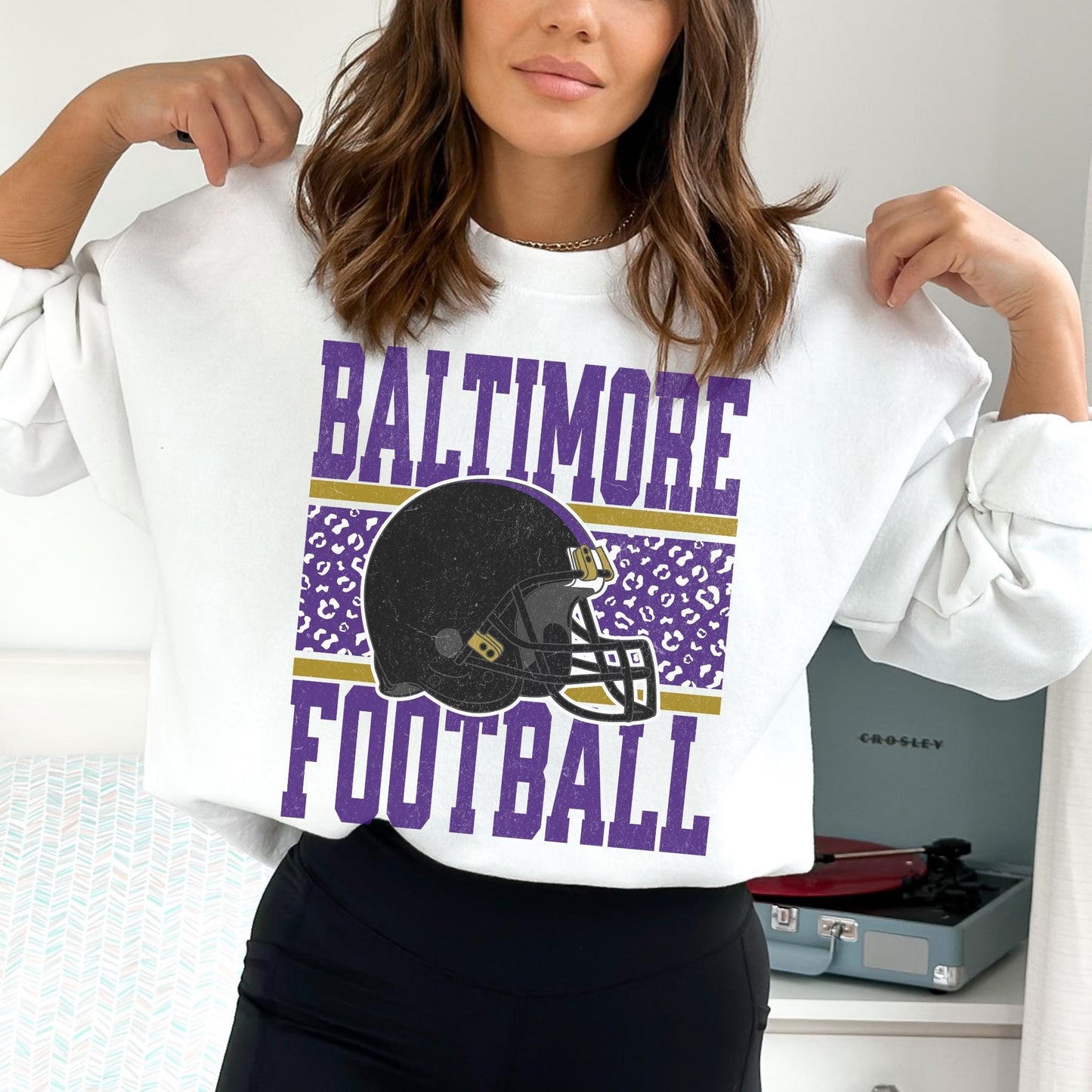 Vintage Baltimore Football Sweatshirt, Baltimore Maryland Crewneck, Game Day Pullover, Football Sunday Shirt, Baltimore Fan Sweater