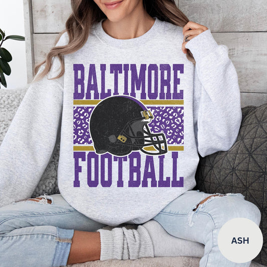 Vintage Baltimore Football Sweatshirt, Baltimore Maryland Crewneck, Game Day Pullover, Football Sunday Shirt, Baltimore Fan Sweater