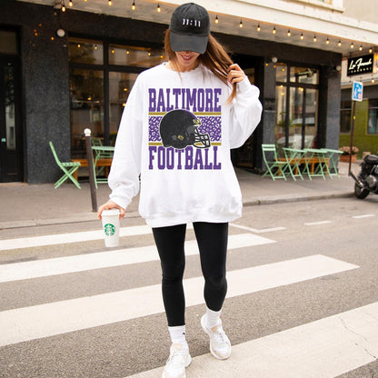 Vintage Baltimore Football Sweatshirt, Baltimore Maryland Crewneck, Game Day Pullover, Football Sunday Shirt, Baltimore Fan Sweater