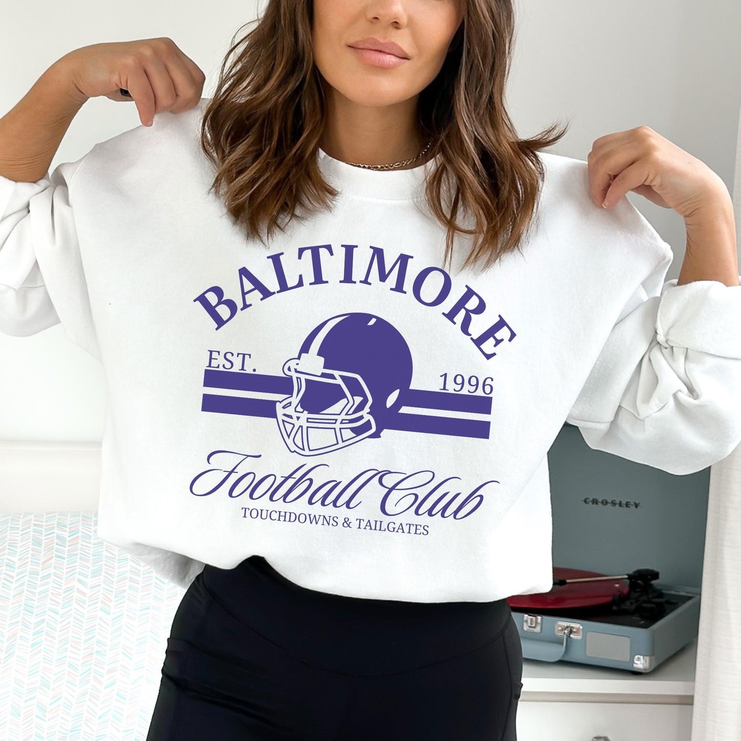 Vintage Baltimore Football Sweatshirt, Baltimore Maryland Crewneck, Game Day Pullover, Football Sunday Shirt, Baltimore Fan Sweater