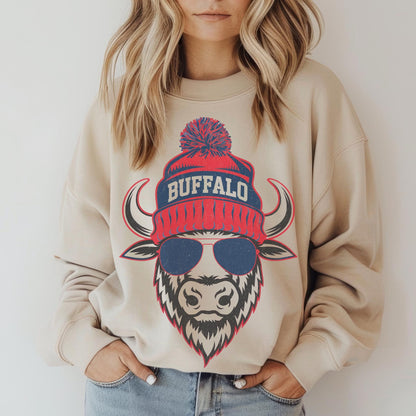 Vintage Buffalo Football Sweatshirt, Buffalo Fan Crewneck, Game Day Pullover, Buffalo Football Fan Shirt, New York Sweatshirt