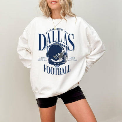 Vintage Dallas Football Sweatshirt, Retro Dallas Texas Crewneck, Game Day Pullover, Football Sunday Shirt, Dallas Fan Gift