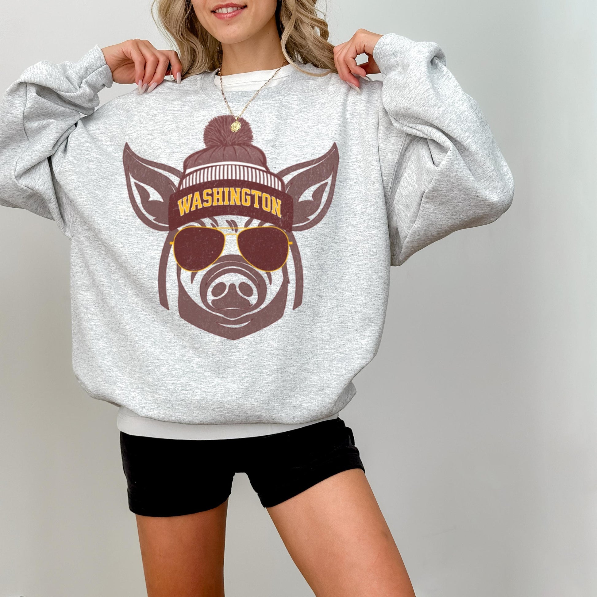 Vintage Washington Football Sweatshirt, Trendy Crewneck Pullover for Game Day Fans, Unisex Heavy Blend Sweatshirt, Washington Football