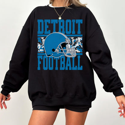 Detroit Football Crewneck Sweatshirt, Vintage Sports Fan Apparel, Trendy Game Day Gift, Unisex Detroit Sweatshirt, Detroit Football Fan