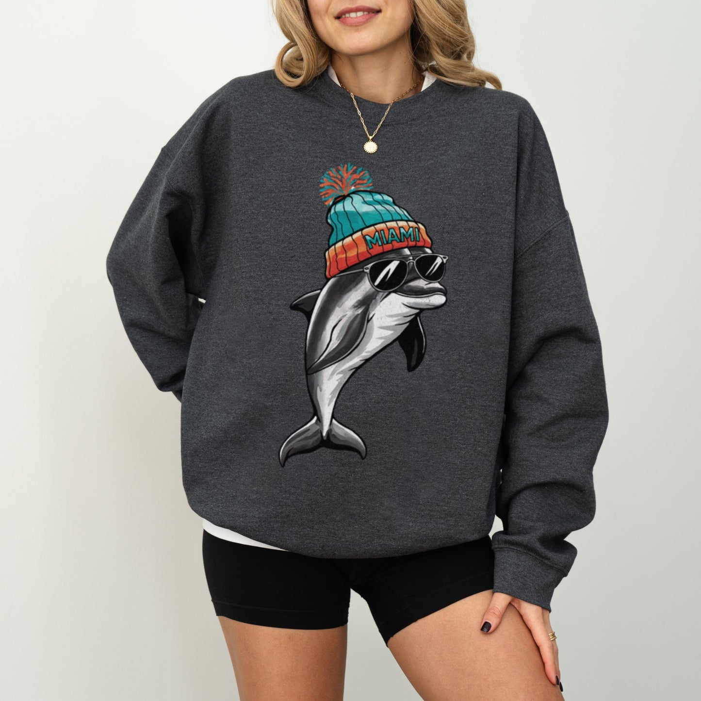 Vintage Miami Football Sweatshirt, Trendy Miami Football Fan Gifts, Miami Football Game Day Crewneck, Unisex Sports Sweatshirt