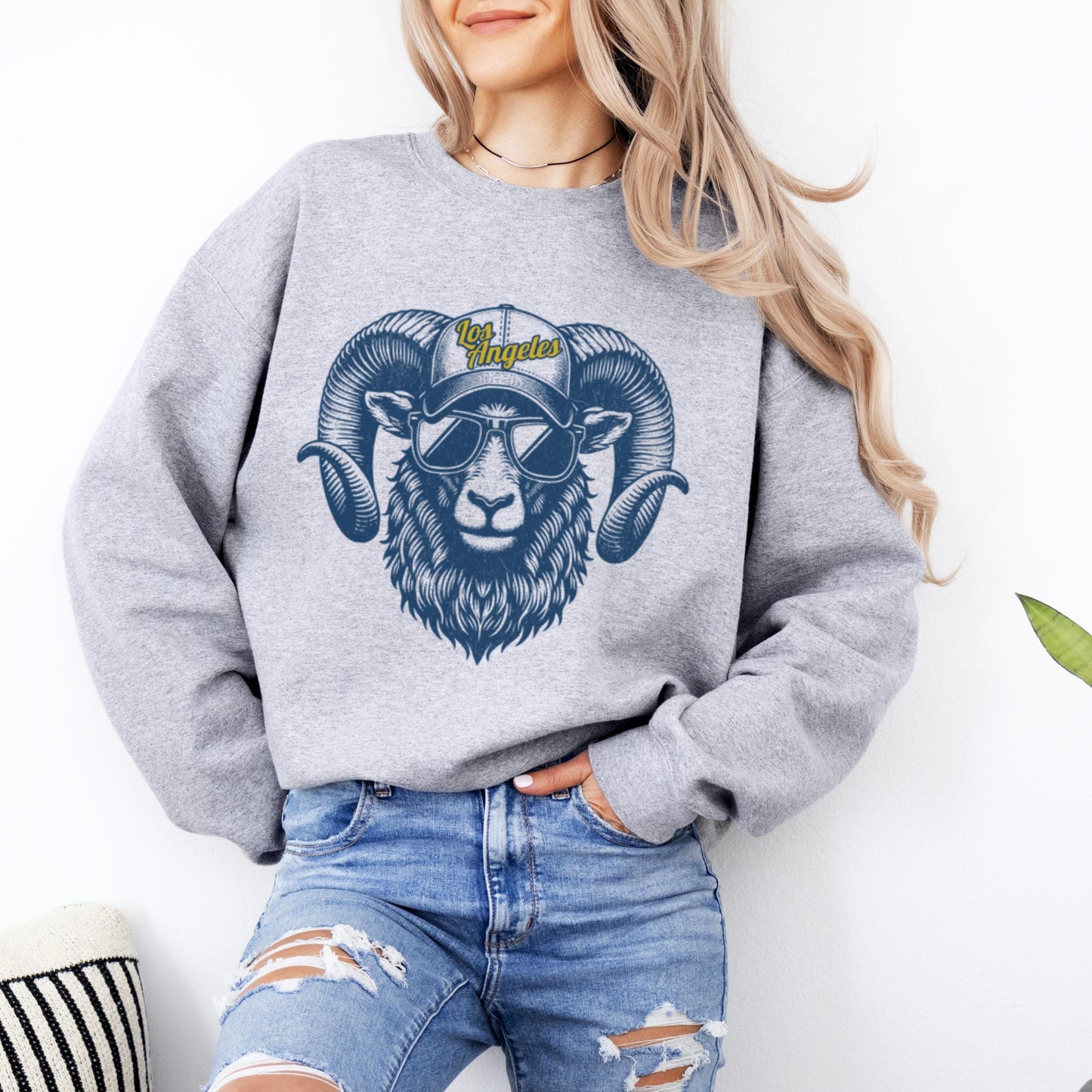 Los Angeles Football Crewneck Sweatshirt, Vintage Fan Gift, Game Day Apparel, Trendy Sports Fan Top, LA Football Sweatshirt