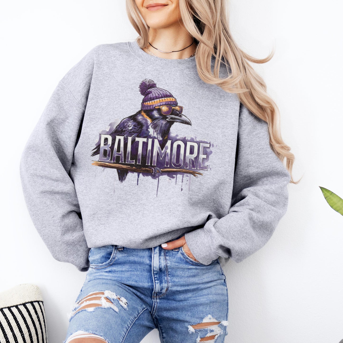 Vintage Baltimore Football Sweatshirt, Baltimore Maryland Crewneck, Game Day Pullover, Football Sunday Shirt, Baltimore Fan Sweater