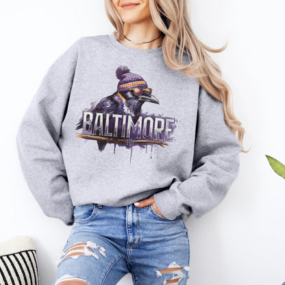 Vintage Baltimore Football Sweatshirt, Baltimore Maryland Crewneck, Game Day Pullover, Football Sunday Shirt, Baltimore Fan Sweater