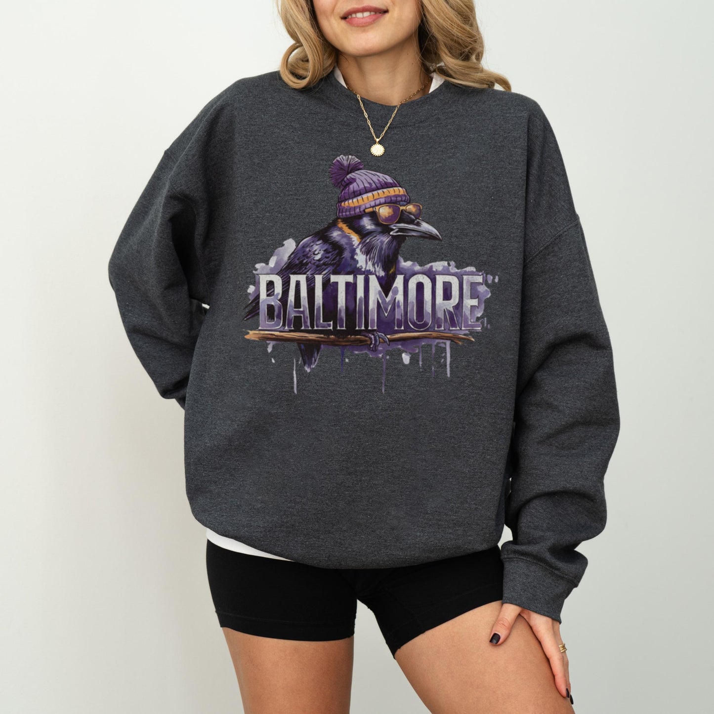 Vintage Baltimore Football Sweatshirt, Baltimore Maryland Crewneck, Game Day Pullover, Football Sunday Shirt, Baltimore Fan Sweater