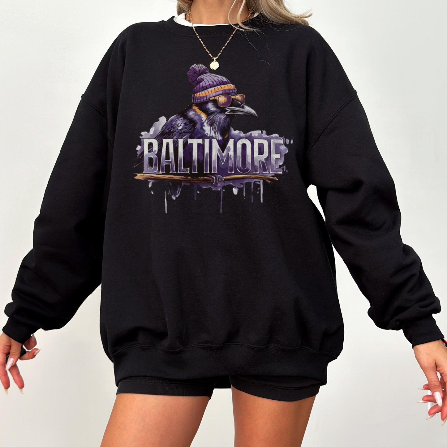 Vintage Baltimore Football Sweatshirt, Baltimore Maryland Crewneck, Game Day Pullover, Football Sunday Shirt, Baltimore Fan Sweater