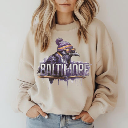 Vintage Baltimore Football Sweatshirt, Baltimore Maryland Crewneck, Game Day Pullover, Football Sunday Shirt, Baltimore Fan Sweater