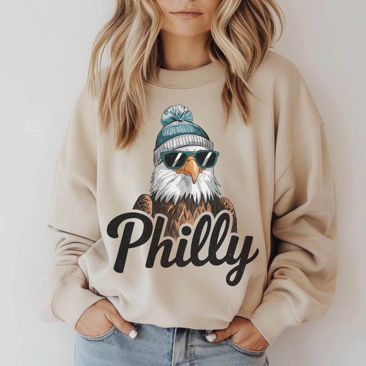 Vintage Philadelphia Football Sweatshirt, Trendy Fan Gifts, Game Day Crewneck, Retro Eagles Apparel, Team Wear, Trendy Gift, Football Fan