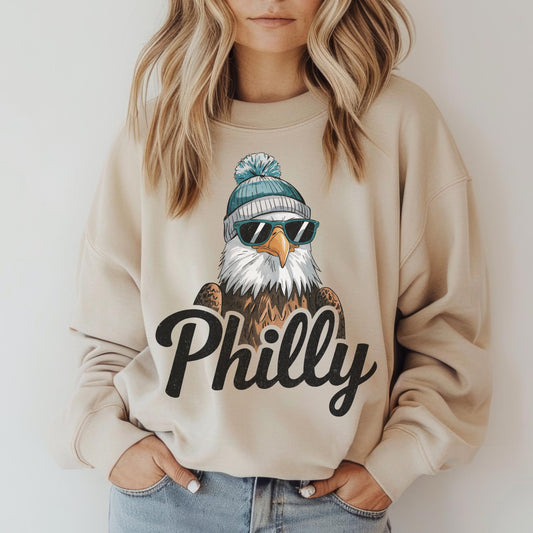 Vintage Philadelphia Football Sweatshirt, Trendy Fan Gifts, Game Day Crewneck, Retro Eagles Apparel, Team Wear, Trendy Gift, Football Fan