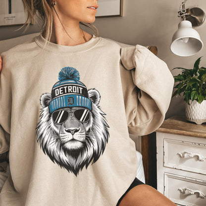 Detroit Football Crewneck Sweatshirt, Vintage Sports Fan Apparel, Trendy Game Day Gift, Unisex Detroit Sweatshirt, Detroit Football Fan