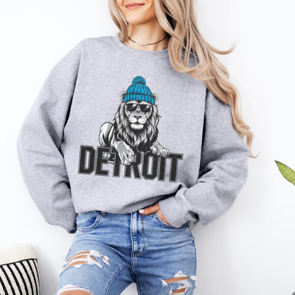 Detroit Football Sweatshirt, Detroit Football Tee, Lion Mascot, Detroit Football Shirt, Detroit Sweater, Sunday Football, Tailgate Game Day