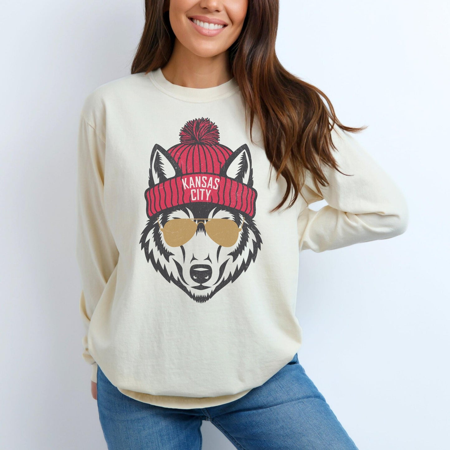 Kansas City Wolf Comfort Colors Long Sleeve T-Shirt