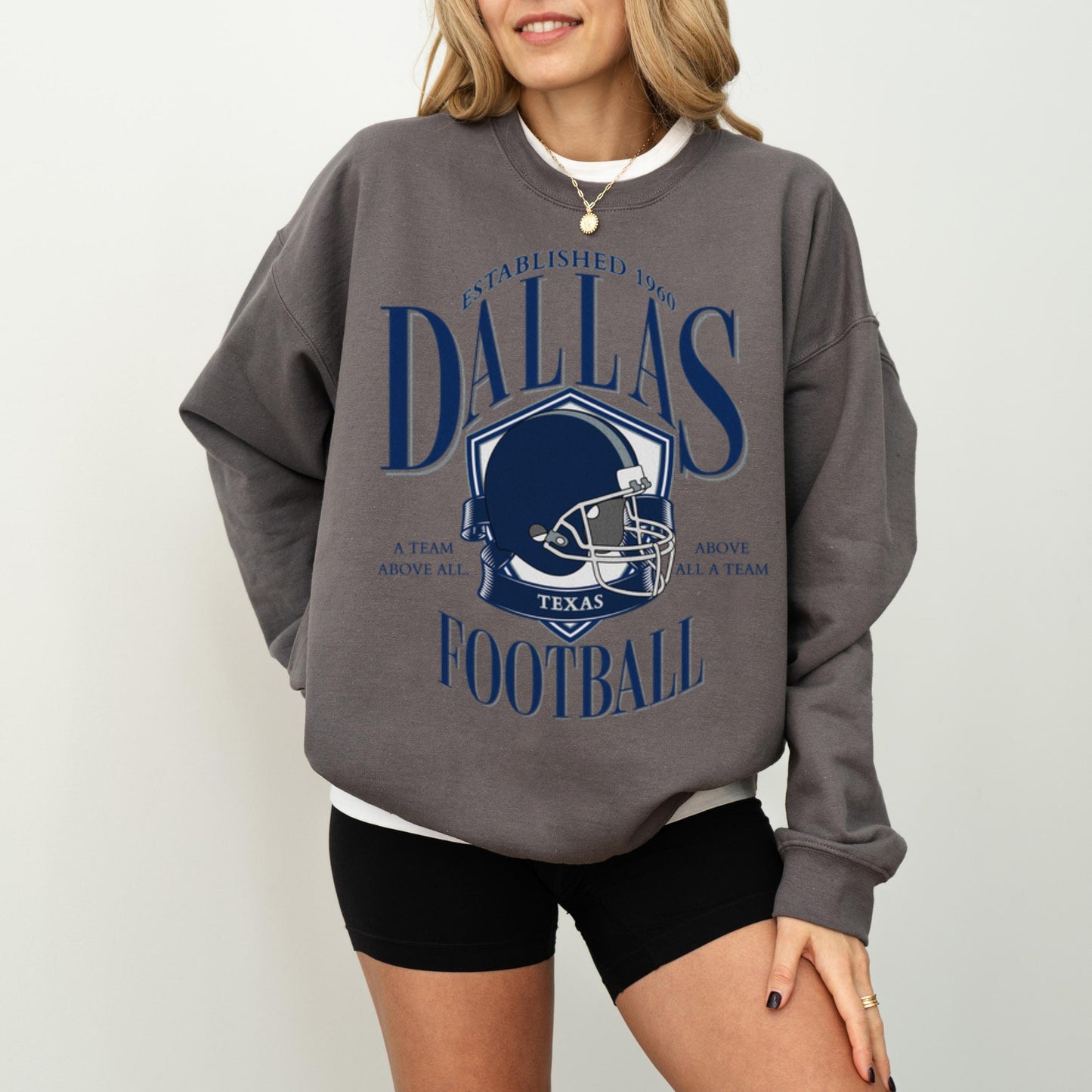 Vintage Dallas Football Sweatshirt, Retro Dallas Texas Crewneck, Game Day Pullover, Football Sunday Shirt, Dallas Fan Gift