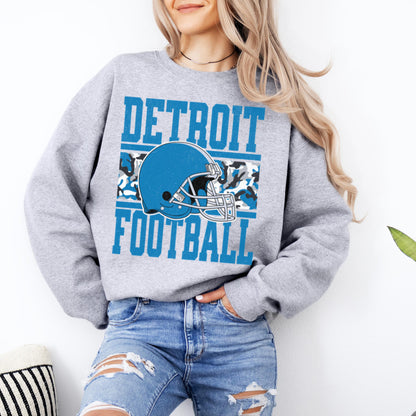 Detroit Football Crewneck Sweatshirt, Vintage Sports Fan Apparel, Trendy Game Day Gift, Unisex Detroit Sweatshirt, Detroit Football Fan