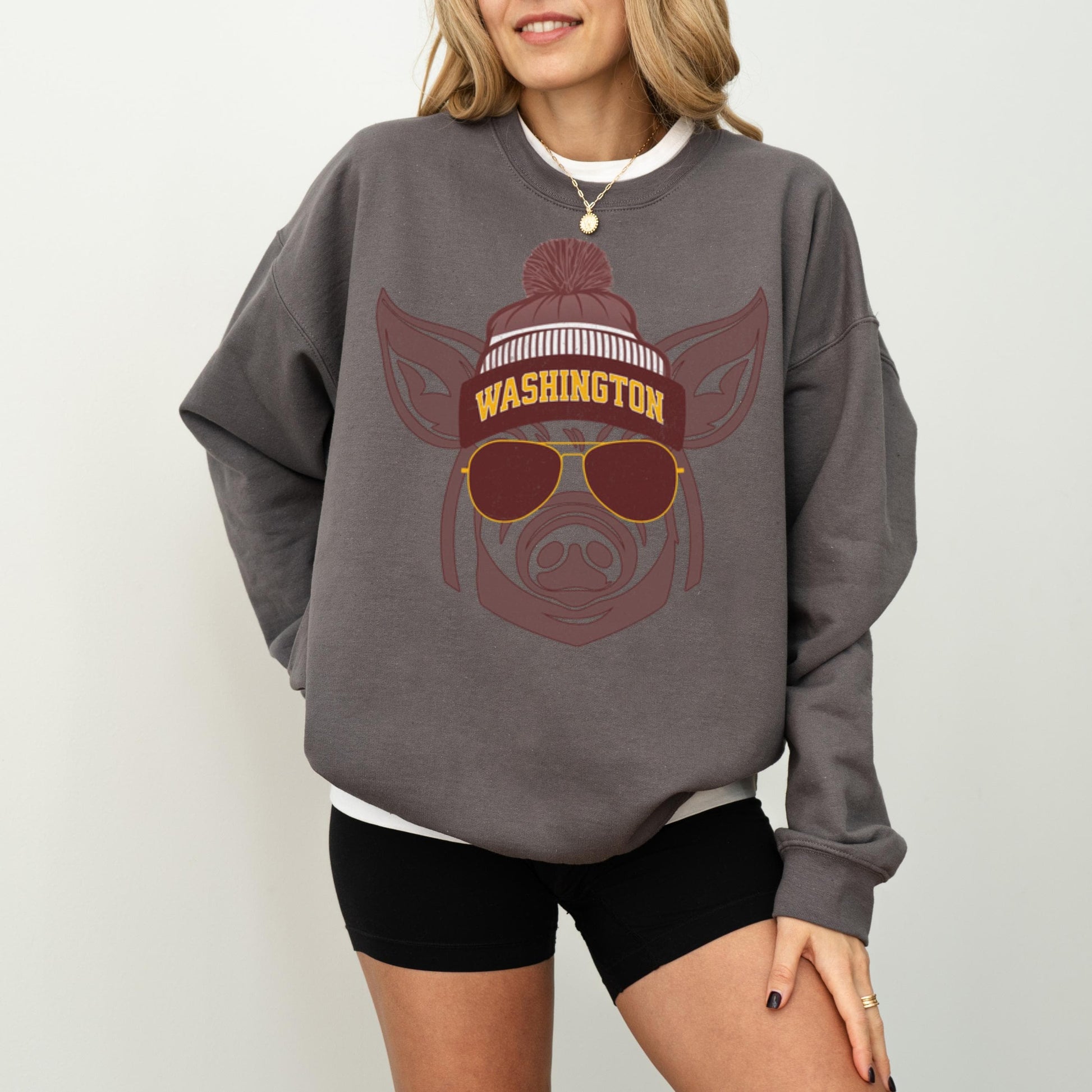 Vintage Washington Football Sweatshirt, Trendy Crewneck Pullover for Game Day Fans, Unisex Heavy Blend Sweatshirt, Washington Football