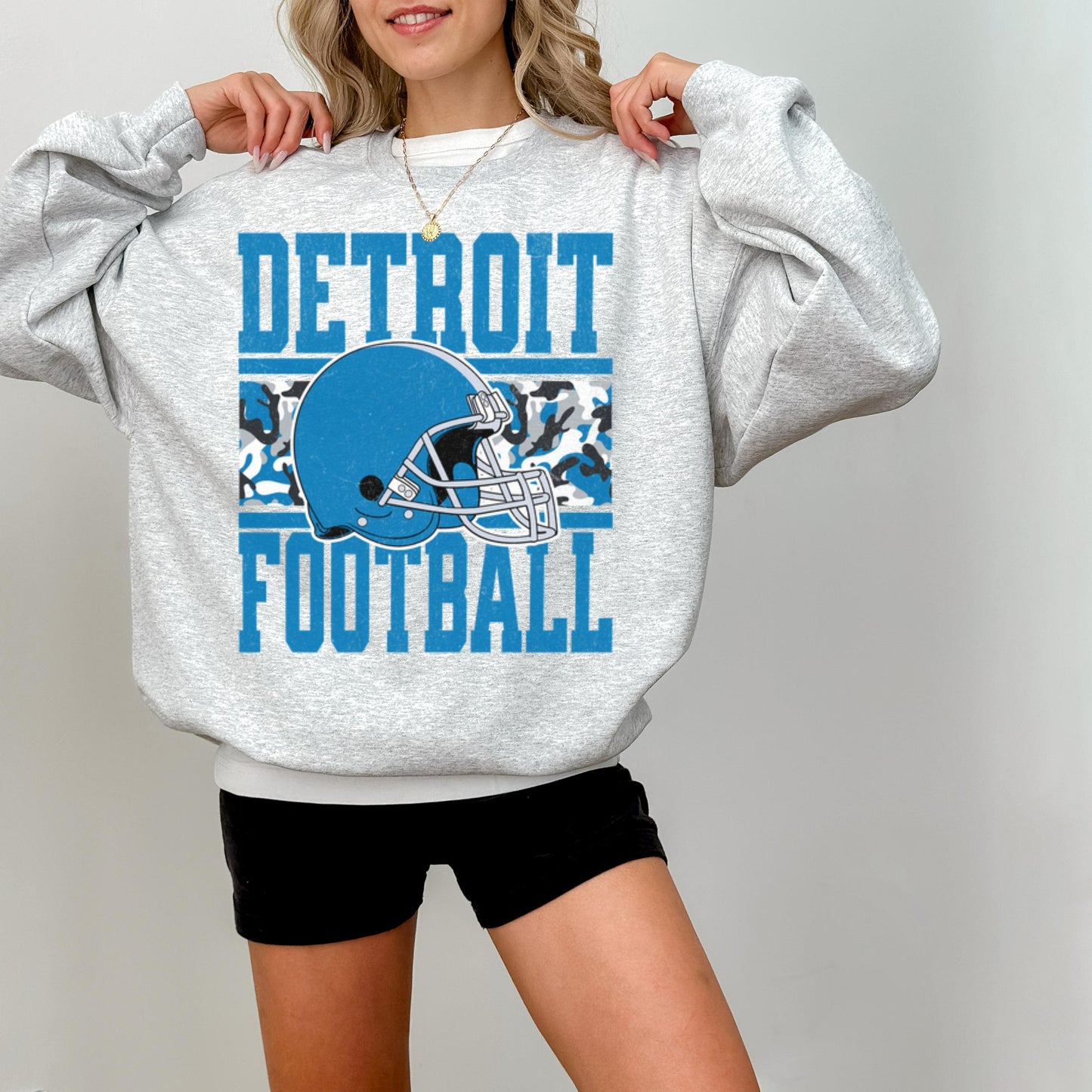 Detroit Football Crewneck Sweatshirt, Vintage Sports Fan Apparel, Trendy Game Day Gift, Unisex Detroit Sweatshirt, Detroit Football Fan