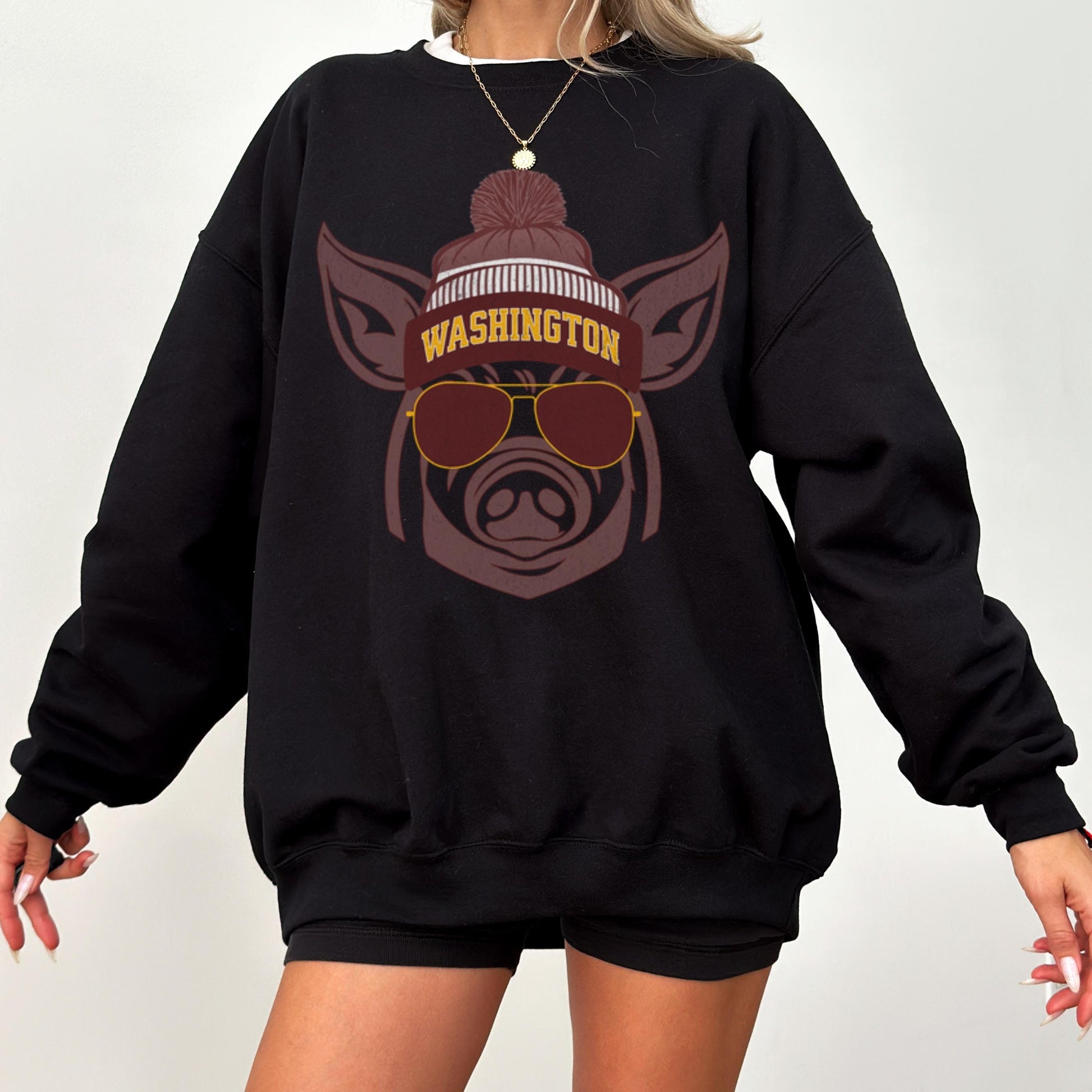 Vintage Washington Football Sweatshirt, Trendy Crewneck Pullover for Game Day Fans, Unisex Heavy Blend Sweatshirt, Washington Football