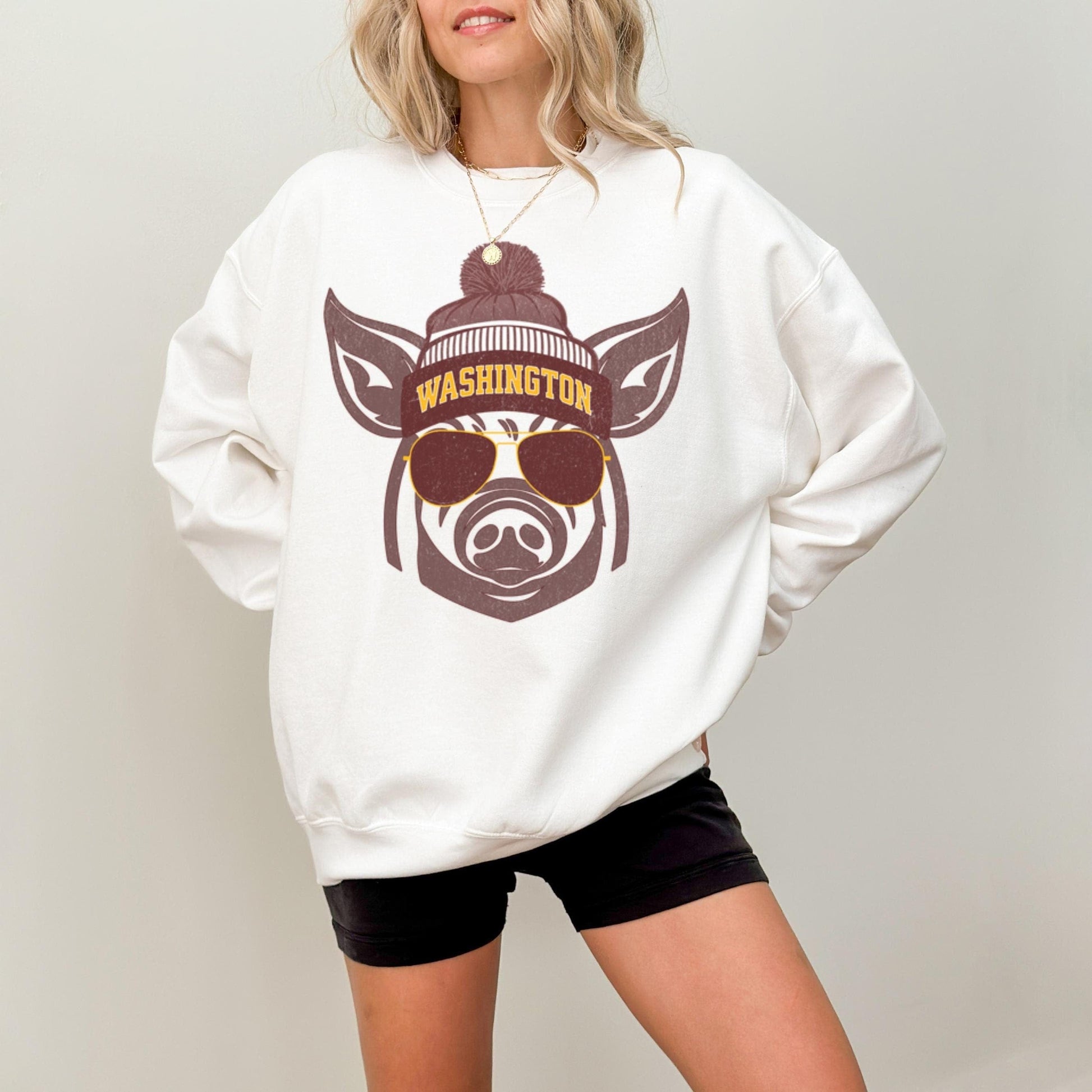 Vintage Washington Football Sweatshirt, Trendy Crewneck Pullover for Game Day Fans, Unisex Heavy Blend Sweatshirt, Washington Football