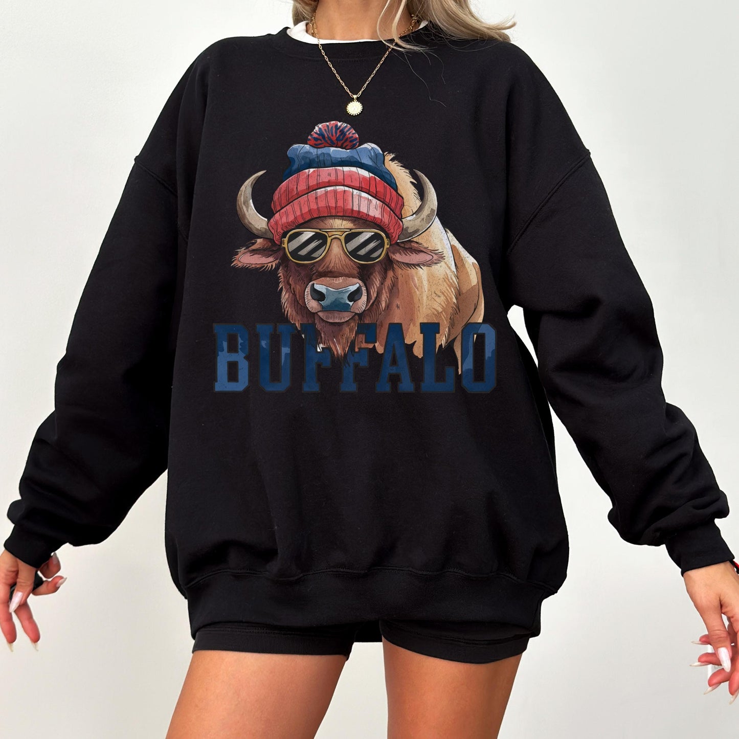 Buffalo Football Crewneck Sweatshirt, Vintage Fan Gifts for Game Day, Trendy Sports Apparel, Unisex Buffalo Sweatshirt, Football Fan Gear