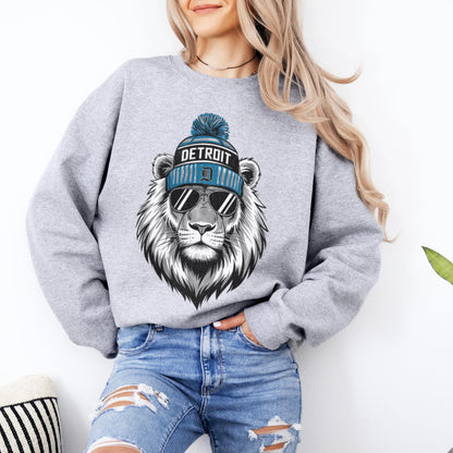 Detroit Football Crewneck Sweatshirt, Vintage Sports Fan Apparel, Trendy Game Day Gift, Unisex Detroit Sweatshirt, Detroit Football Fan