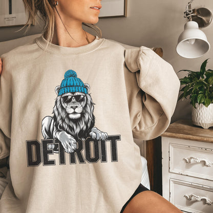 Detroit Football Sweatshirt, Detroit Football Tee, Lion Mascot, Detroit Football Shirt, Detroit Sweater, Sunday Football, Tailgate Game Day